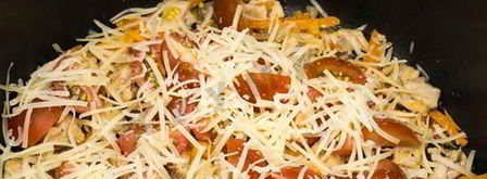 омлет микс со свининой и помидорами черри. Шаг 8