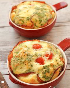 Омлет с беконом в порционных формочках