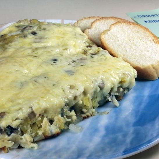 Рецепт омлета с грибами и картофелем