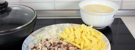 омлет с грибами и картофелем. Шаг 2