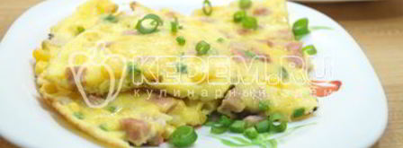 омлет с колбасой и кукурузой бонди. Шаг 6