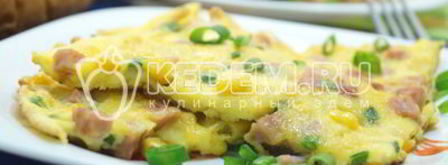 омлет с колбасой и кукурузой бонди. Шаг 7