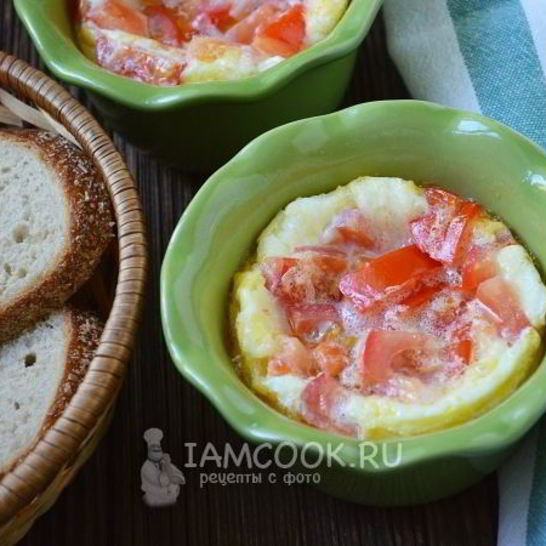 Рецепт омлета с колбасоя и помидорами в духовке