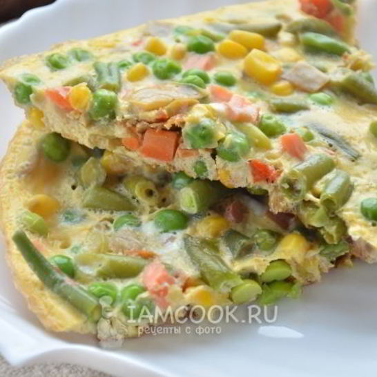 Рецепт омлета с мексиканской овощной смесью