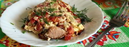 омлет с овощами и ветчиной. Шаг 5