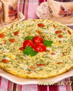 Омлет с помидорами и картофелем