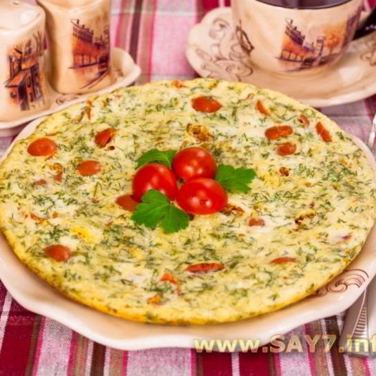 Рецепт омлета с помидорами и картофелем