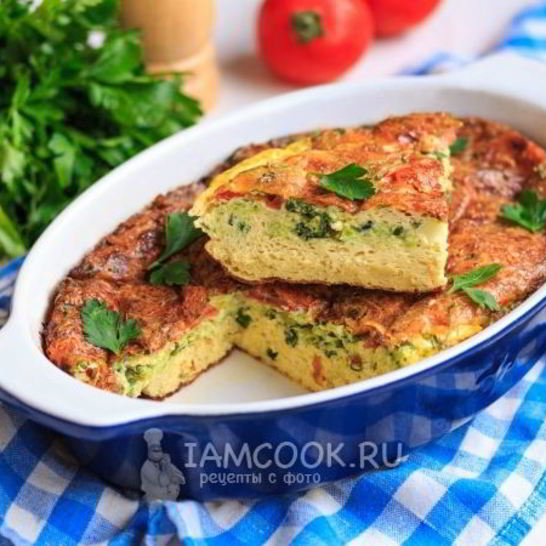 Рецепт омлета с помидорами, кабачками и сыром в духовке