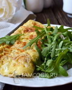 Омлет с рукколой и овсяными хлопьями