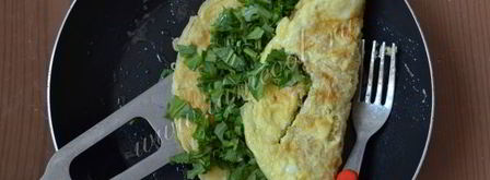 омлет с рукколой и овсяными хлопьями. Шаг 9