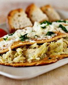 Омлет с сыром и капустной начинкой