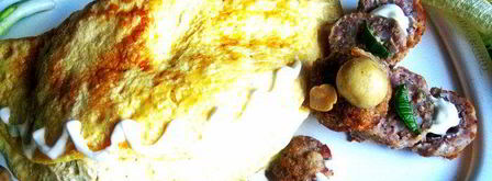 омлет с тефтельками мишка под одеялом. Шаг 20