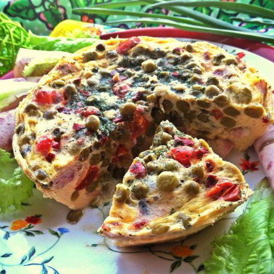 Рецепт омлета в горошек