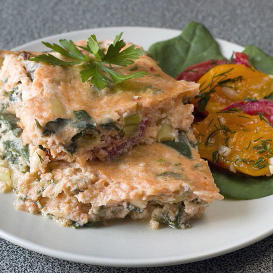 Рецепт творожного омлета с зеленью и овощами