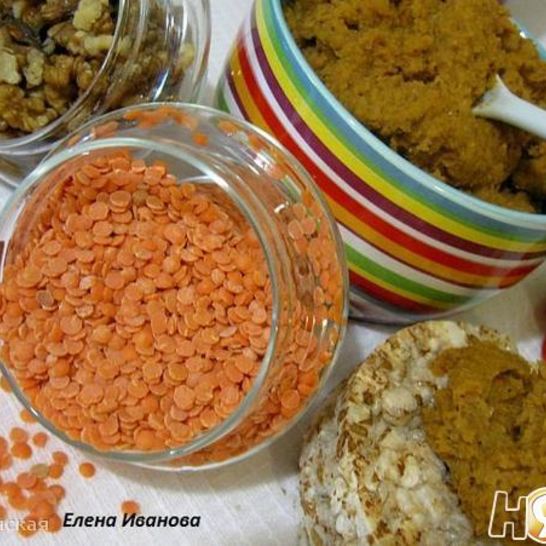 Рецепт паштета из чечевицы с курагой