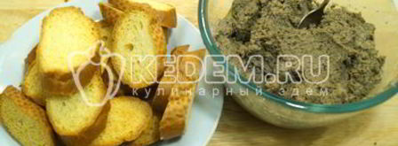 паштет из куриной печени с грибами. Шаг 9