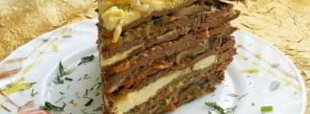 печеночный торт с грибами. Шаг 5