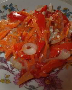 Пикша под овощным маринадом