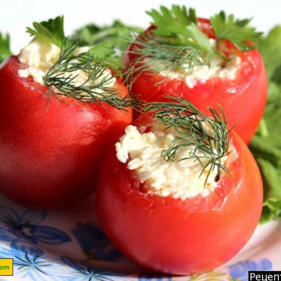 Рецепт помидоров фаршированных чесноком сыром