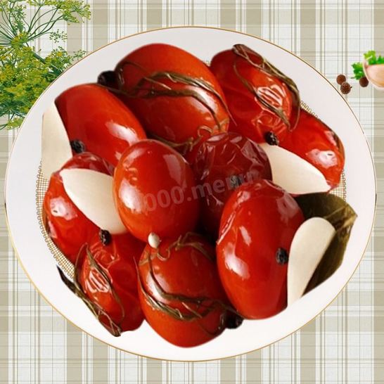 Рецепт помидоров с ботвой и укропом
