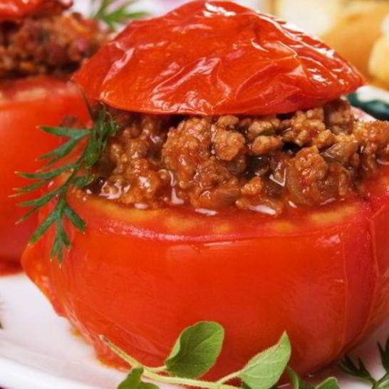 Рецепт помидоров с фаршем и травами в духовке