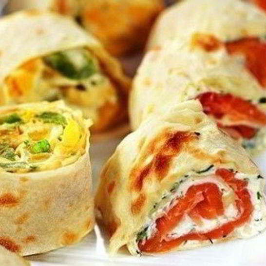 Рецепт роллов из тонкого лаваша с рыбой и ветчиной