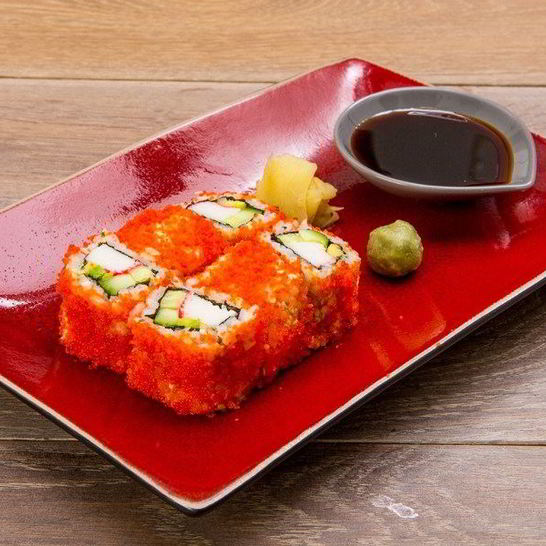 Рецепт роллов калифорния с тобико