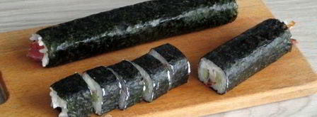 роллы с кальмаром и беконом. Шаг 13