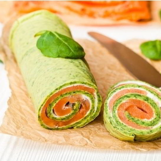 Рецепт шпинатных роллов с рыбой