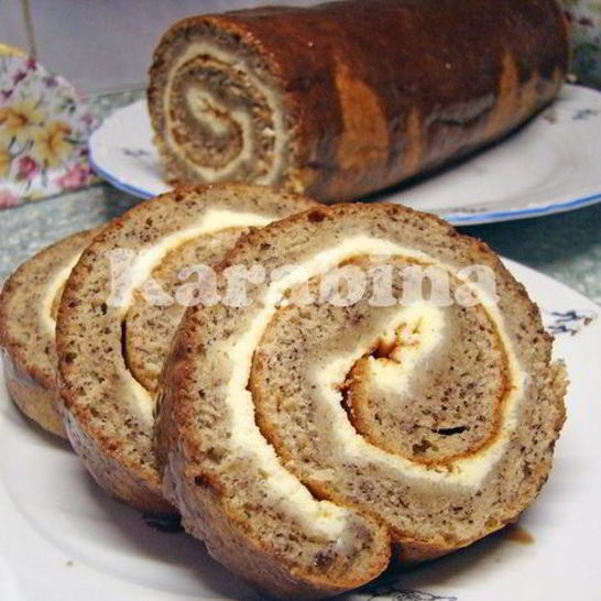 Рецепт бананового рулета с творожной начинкой