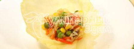 капустные рулетики в омлете. Шаг 3