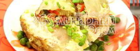 капустные рулетики в омлете. Шаг 7