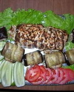 Мясной рулет с сыром в фольге