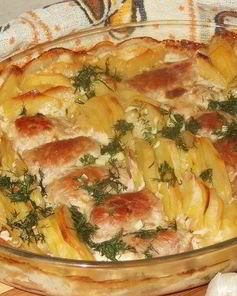 Мясные рулетики с картофелем в сливках