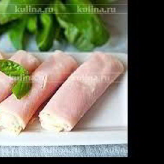 Рецепт пикантных рулетиков из ветчины