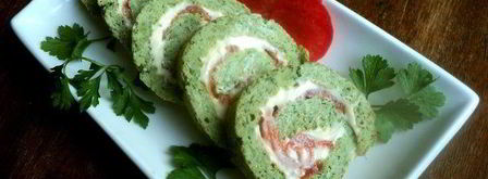 рулет из брокколи с семгой. Шаг 9