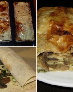 Рулет из лаваша с грибами