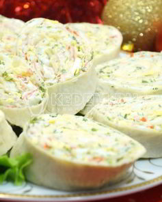 Рулет из лаваша с крабовыми палочками