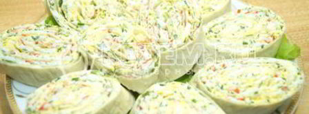 рулет из лаваша с крабовыми палочками. Шаг 9