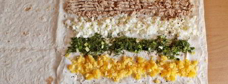 рулет из лаваша с печенью трески. Шаг 7