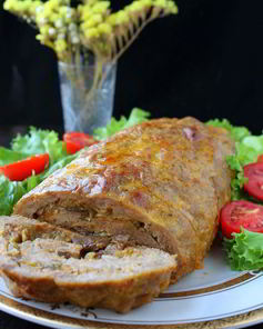 Рулет из мясного фарша с капустой