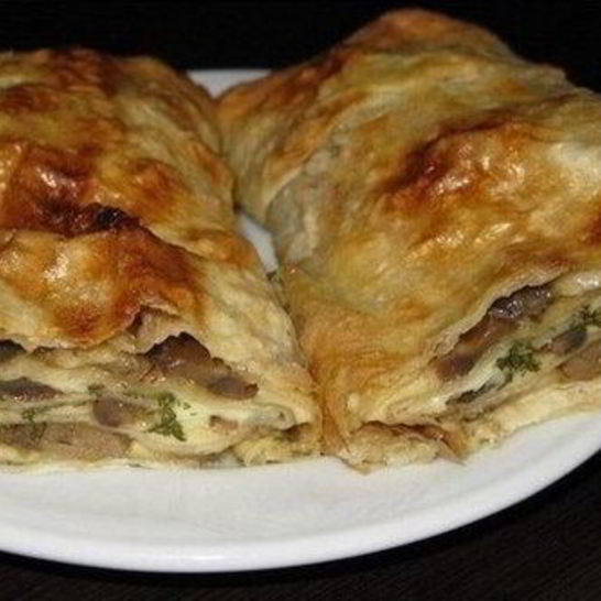 Рецепт рулета из тонкого лаваша с сыром и грибами