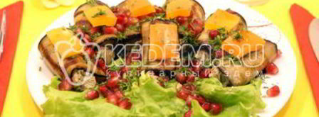 рулетики из баклажанов с орехами. Шаг 8