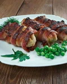 Рулетики из телятины в оболочке из бекона