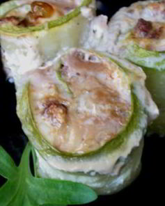 Рулеты из кабачков с мясной начинкой в яичной заливке