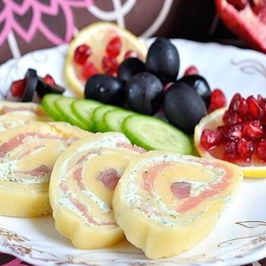 Рецепт рулетов с семгой