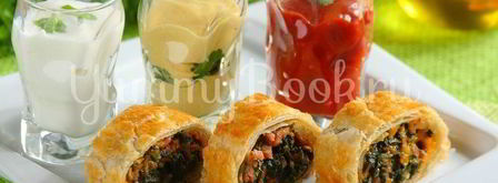 слоеный рулет со шпинатом и ветчиной. Шаг 5