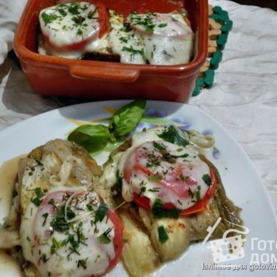 Рецепт союза рыбы с баклажанами