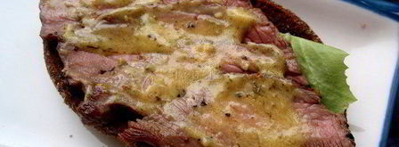 сэндвич с говядиной, лисичками и горчичным соусом. Шаг 6