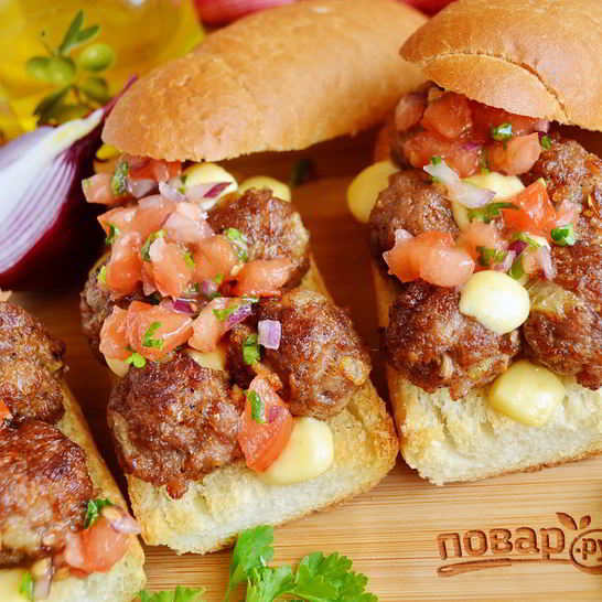 Рецепт сэндвича с мясными шариками